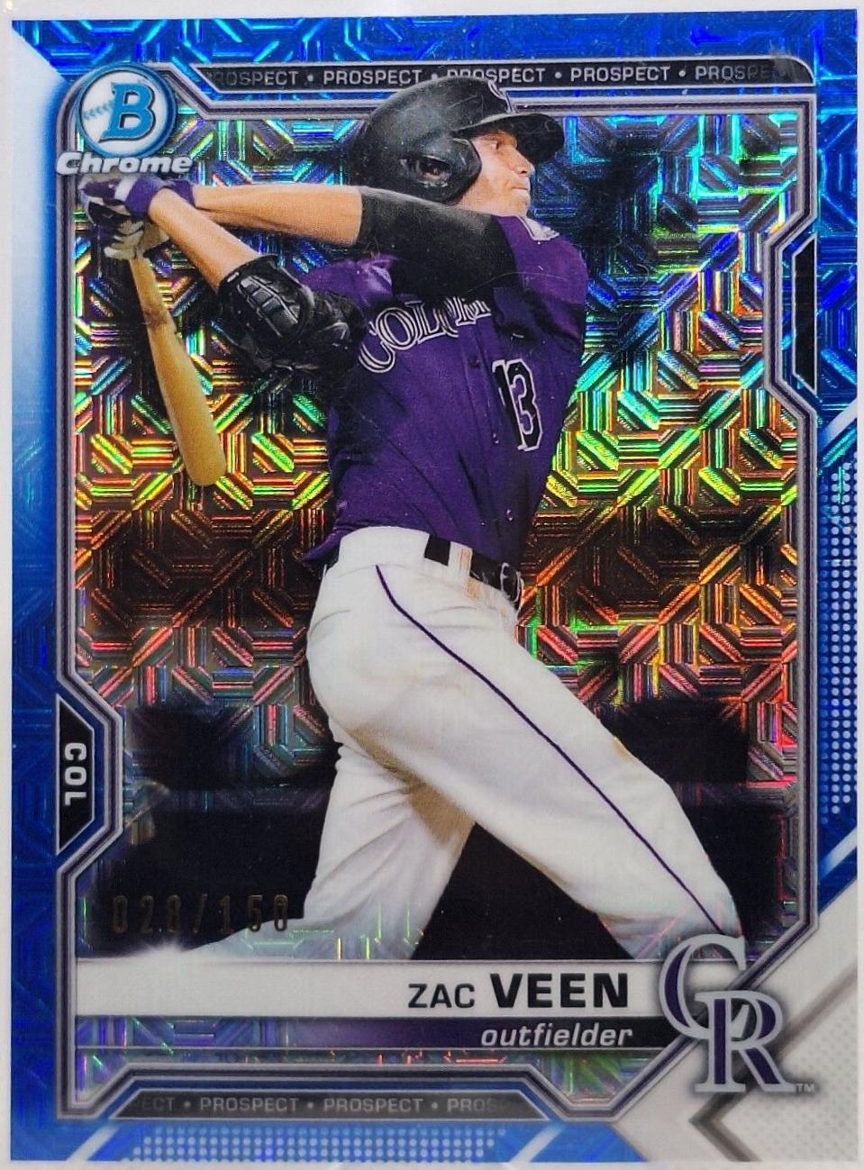 Zac Veen [Blue Refractor Mega Box Mojo] #BCP-3
