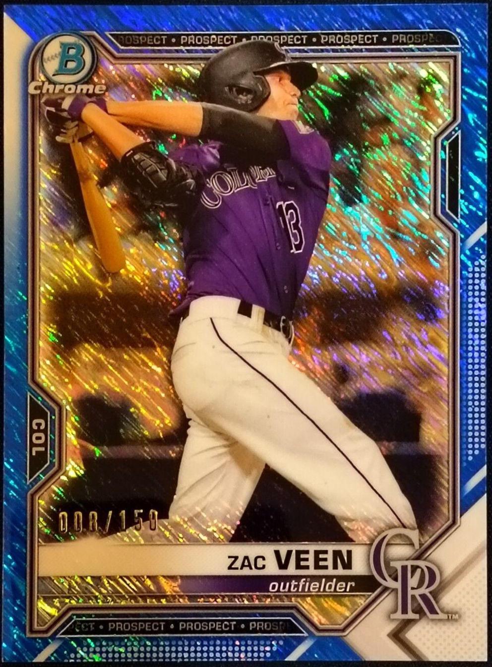 Zac Veen [Blue Shimmer Refractor] #BCP-3