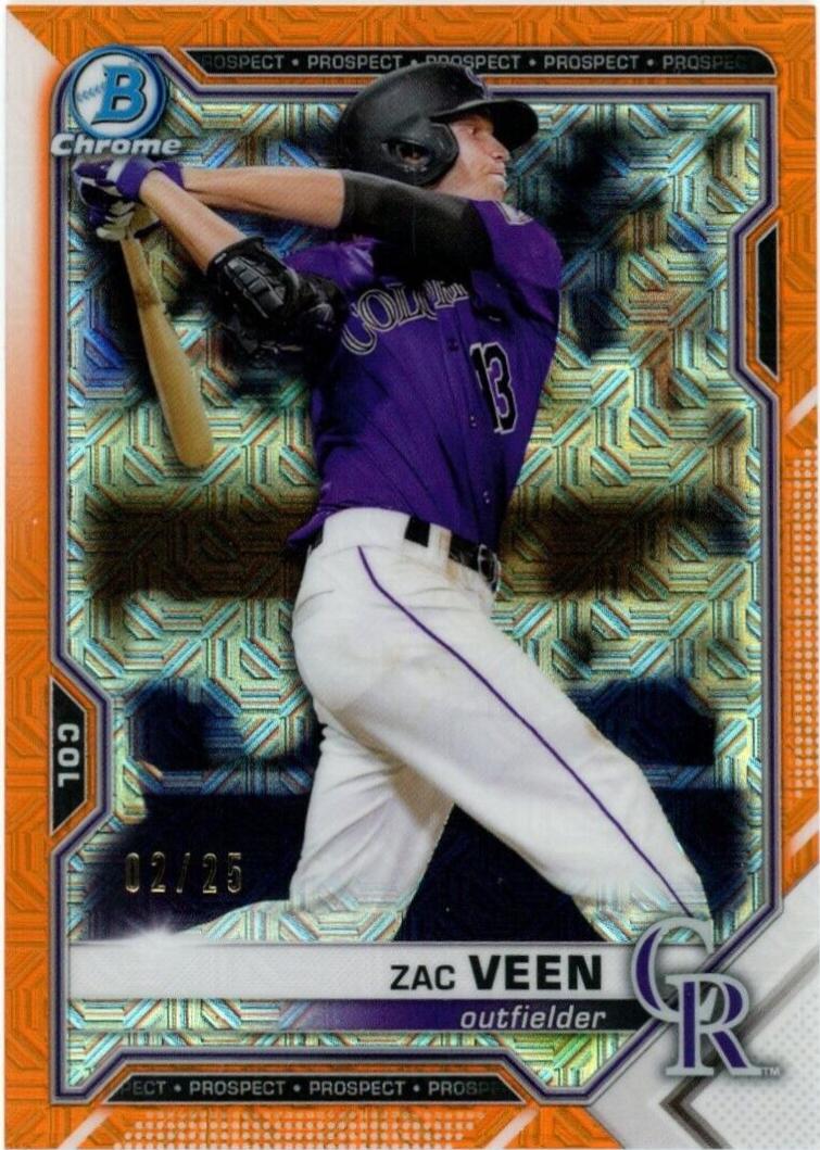 Zac Veen [Orange Refractor Mega Box Mojo] #BCP-3