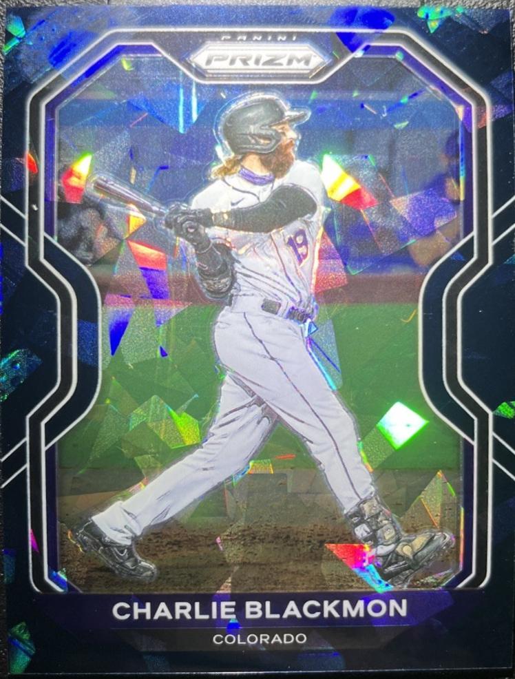 Charlie Blackmon [Navy Blue Cracked Ice Prizm] #150