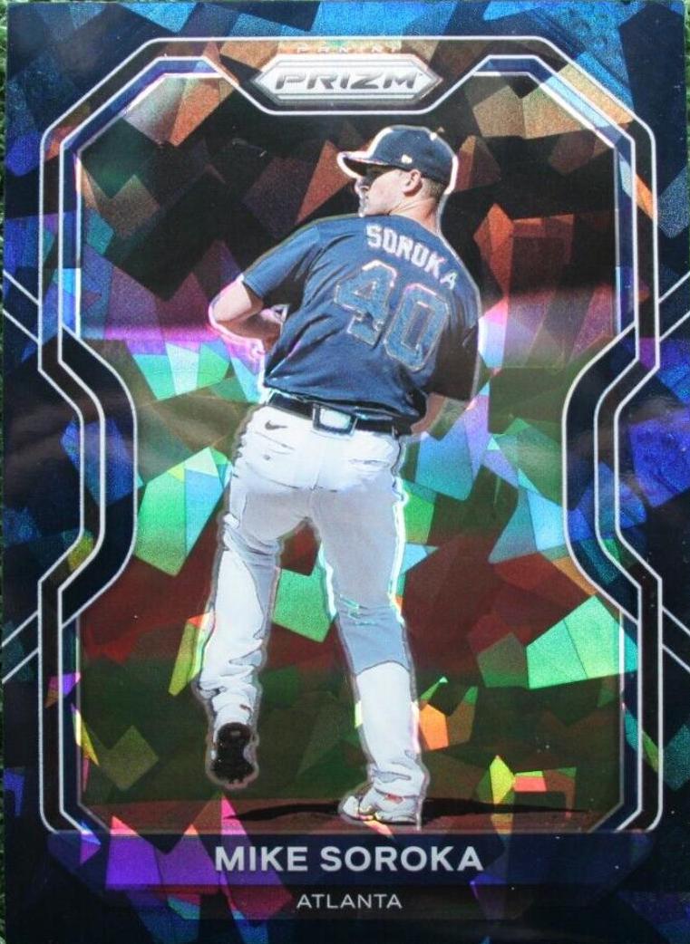 Mike Soroka [Navy Blue Cracked Ice Prizm] #174