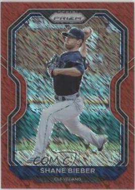 Shane Bieber [Red Shimmer Prizm] #166