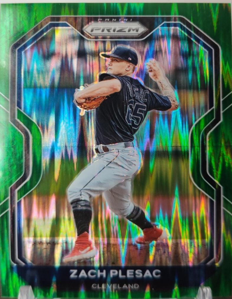 Zach Plesac [Forest Green Flash Prizm] #42