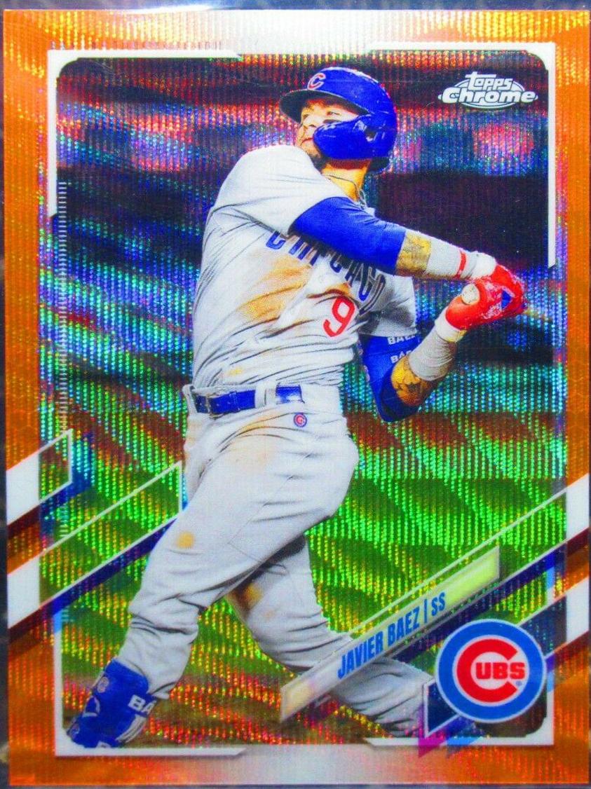 Javier Baez [Orange Wave Refractor] #9