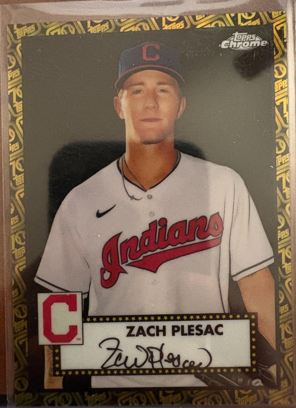 Zach Plesac [Black Gold 70th Anniversary Refractor] #256
