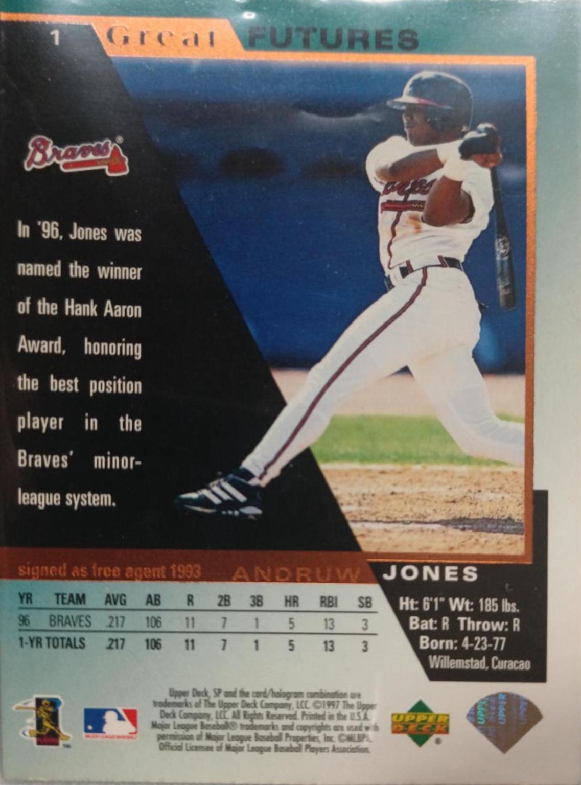 Andruw Jones [Great futures foil refractor] #1