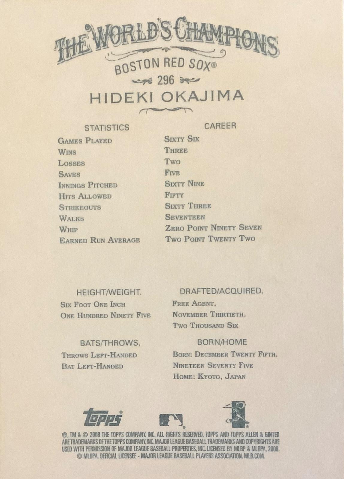 Hideki Okajima #296