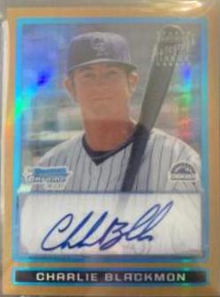 Charlie Blackmon [Gold Refractor Autograph] #BCP121