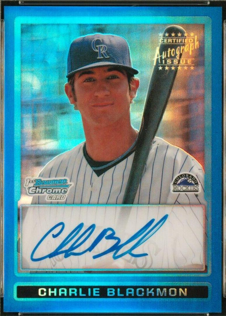 Charlie Blackmon [Blue Refractor Autograph] #BCP121