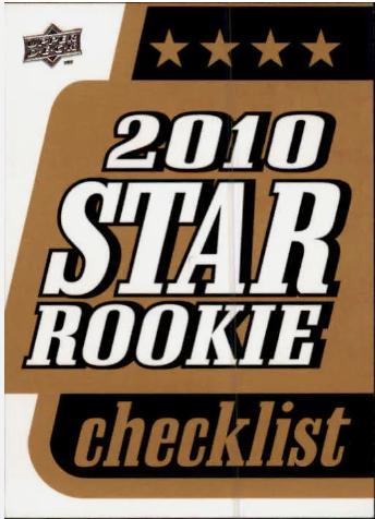 2010 Star Rookie Checklist #1
