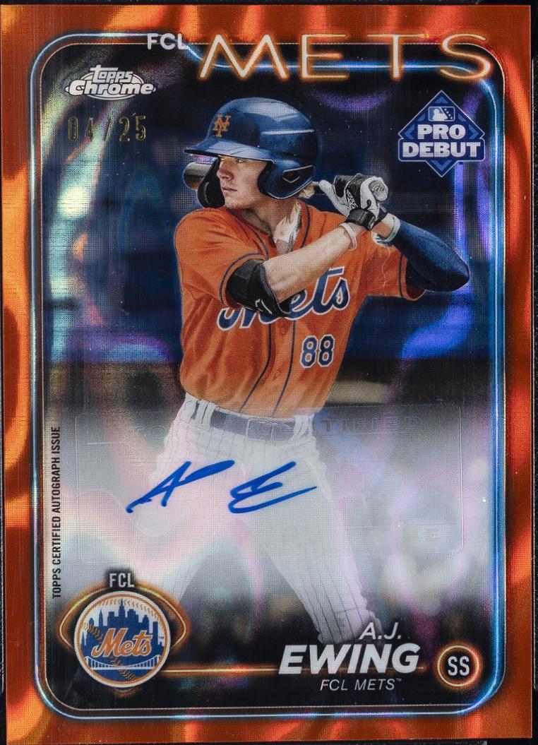 A.J. Ewing [Orange Lava Refractor Autograph] #PDC-48