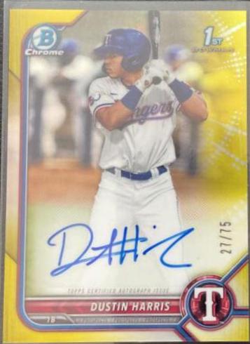 Dustin Harris [Yellow Refractor] #CPA-DHR