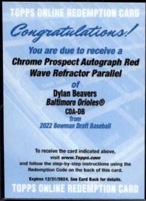 Dylan Dodd [Red Wave Refractor] #CPA-DD