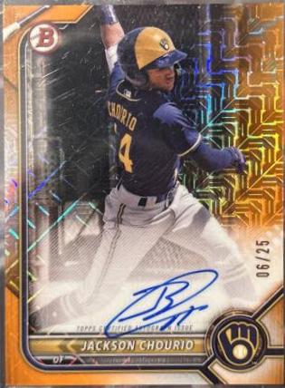 Jackson Chourio [Orange Refractor] #CPA-JCO