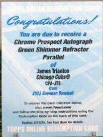 James Triantos [Green Shimmer Refractor] #CPA-JTS