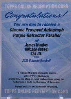 James Triantos [Purple Refractor] #CPA-JTS
