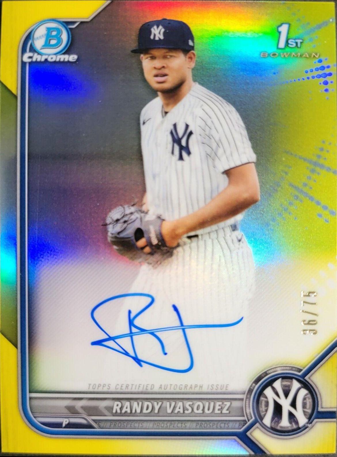 Randy Vasquez [Yellow Refractor] #CPA-RV