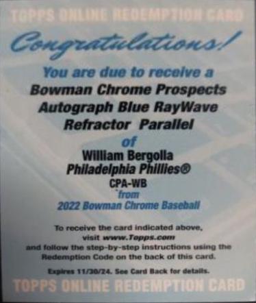 William Bergolla [Blue RayWave Refractor] #CPA-WB