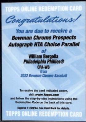 William Bergolla [HTA Choice Refractor] #CPA-WB