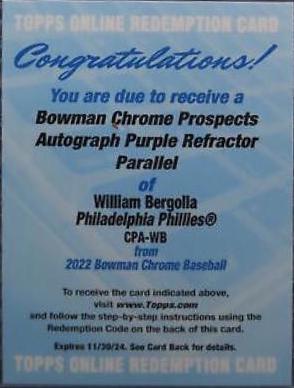 William Bergolla [Purple Refractor] #CPA-WB