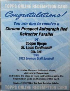 Cooper Hjerpe [Red Refractor] #BDC-95