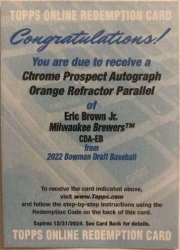 Eric Brown Jr. [Orange] #CDA-EB