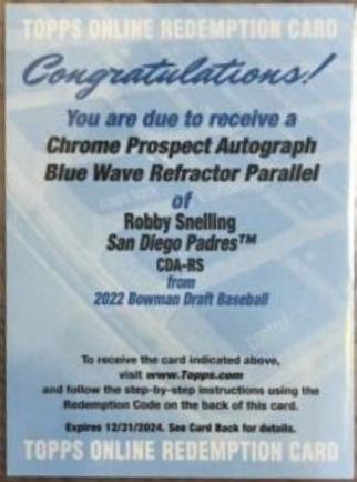 Robby Snelling [Blue Wave] #CDA-RS