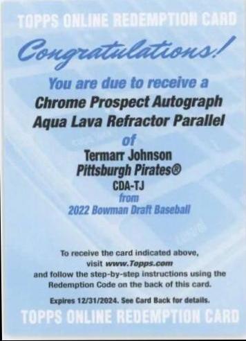Termarr Johnson [Aqua Lava] #CDA-TJ