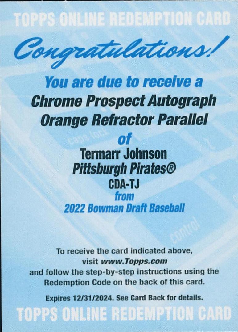 Termarr Johnson [Orange] #CDA-TJ