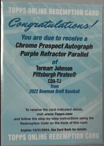 Termarr Johnson [Purple] #CDA-TJ