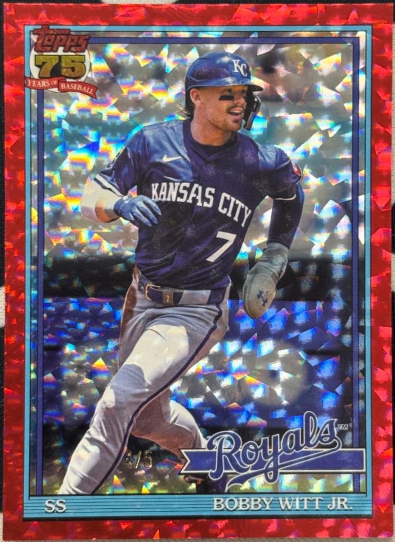 Bobby Witt Jr. [Red Crackleboard Foil] #T91-3