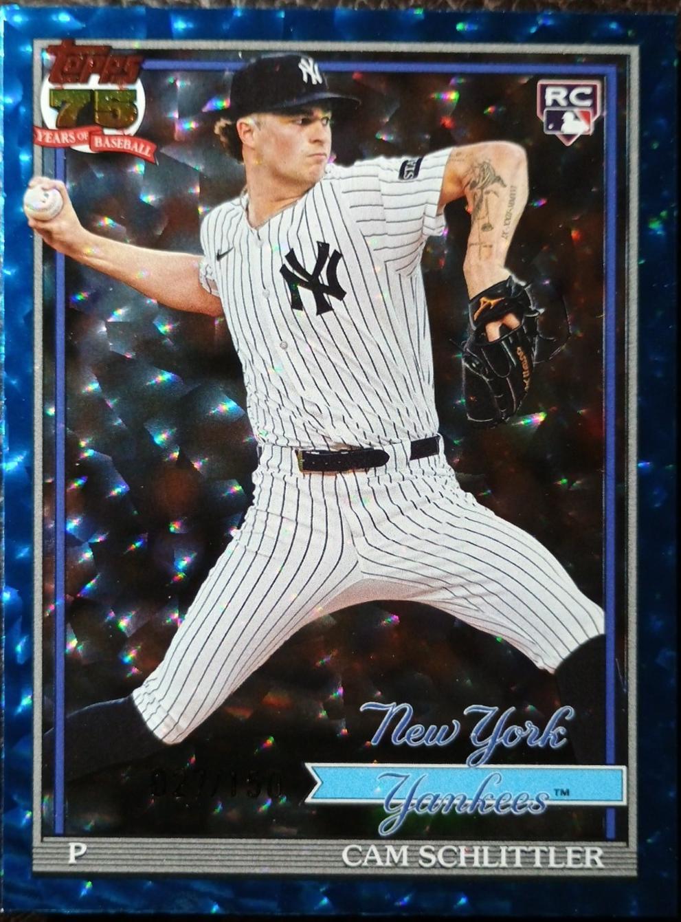 Cam Schlittler [Blue Crackleboard Foil] #T91-86