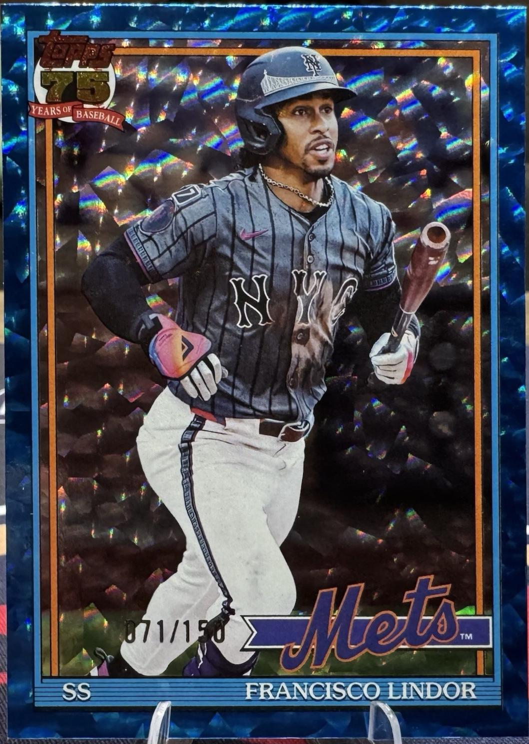 Francisco Lindor [Blue Crackleboard Foil] #T91-19