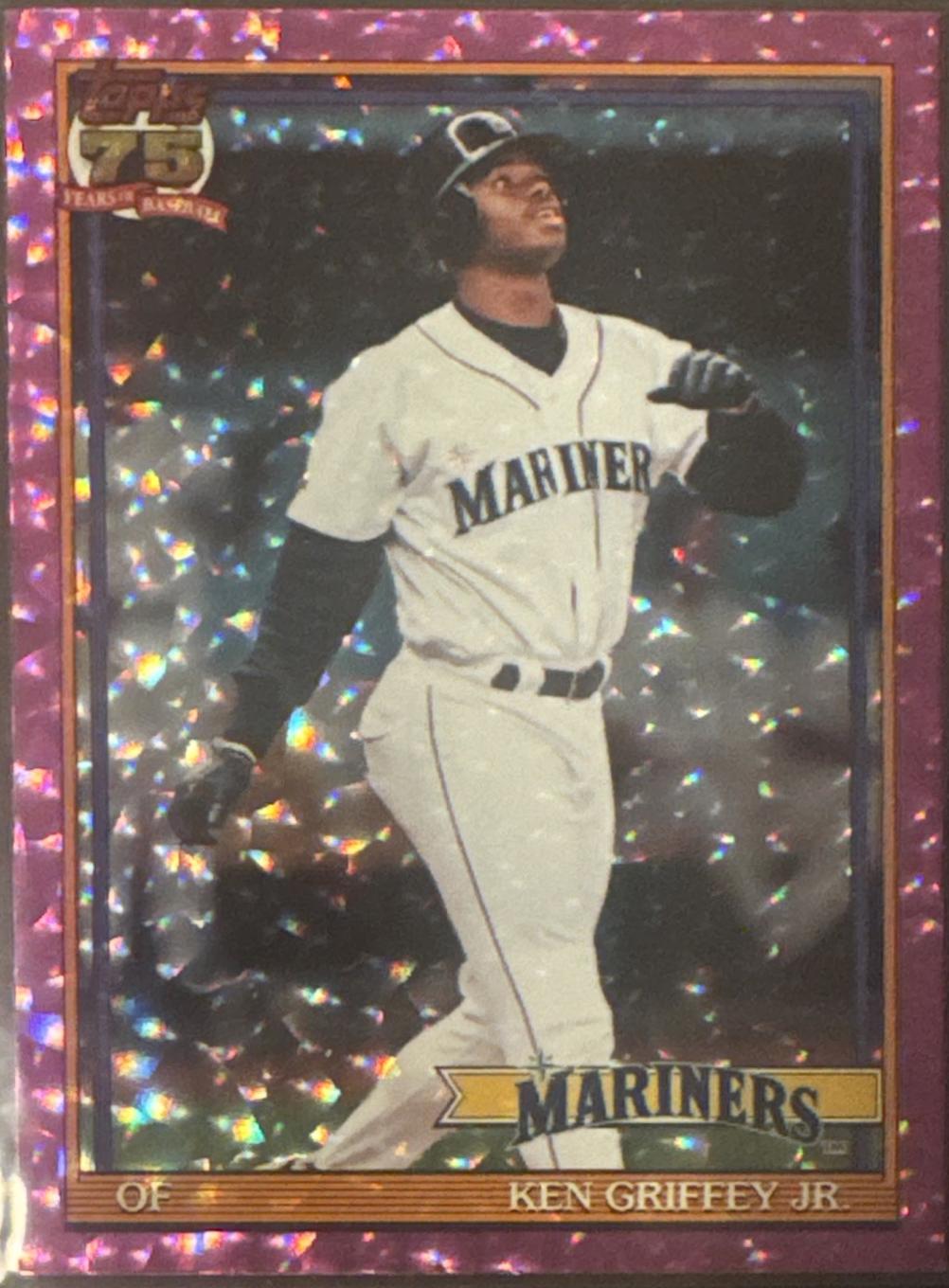 Ken Griffey Jr. [Pink Crackleboard Foil] #T91-45