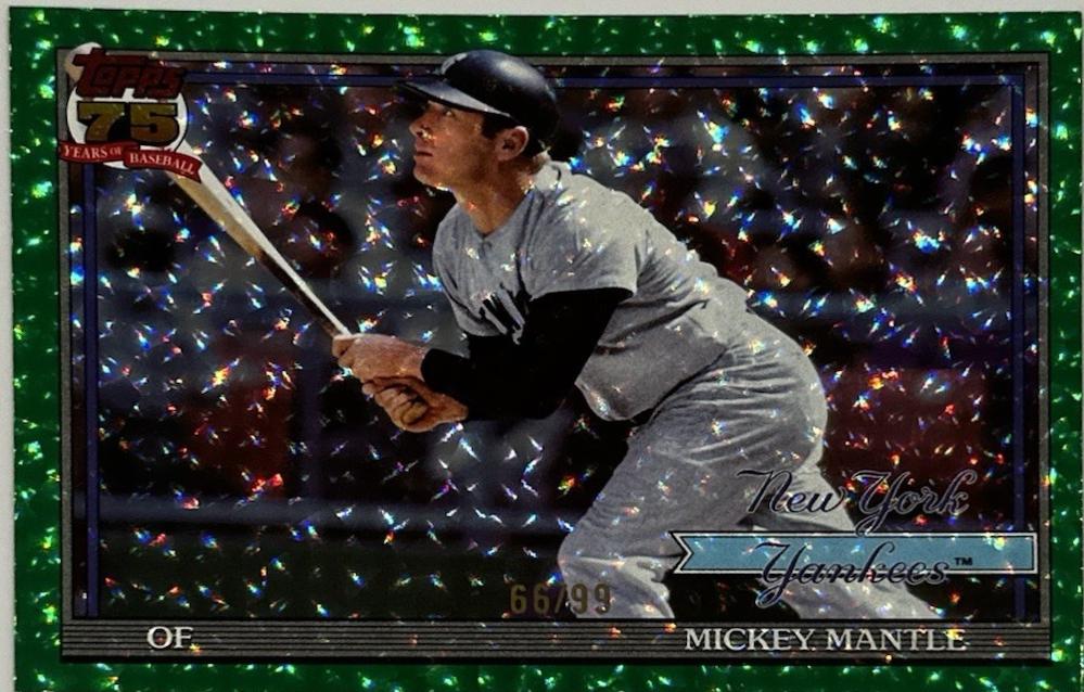 Mickey Mantle [Green Crackleboard Foil] #T91-48