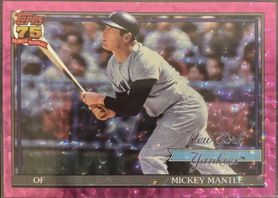 Mickey Mantle [Pink Crackleboard Foil] #T91-48