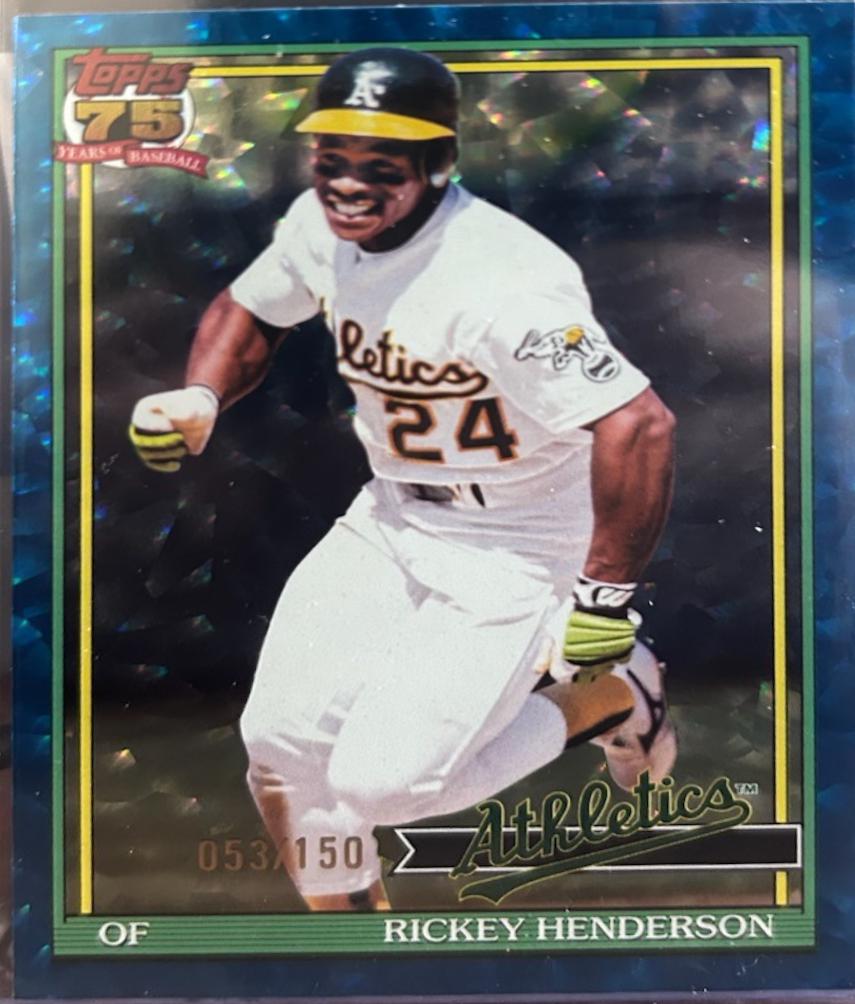 Rickey Henderson [Blue Crackleboard Foil] #T91-52