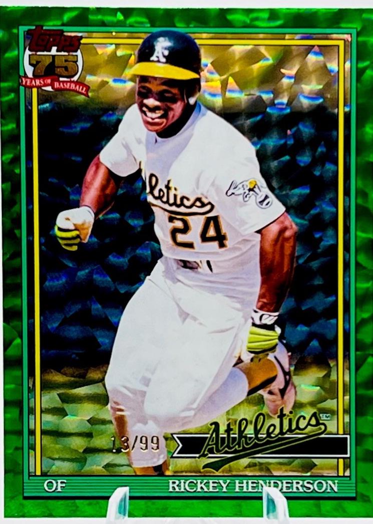 Rickey Henderson [Green Crackleboard Foil] #T91-52