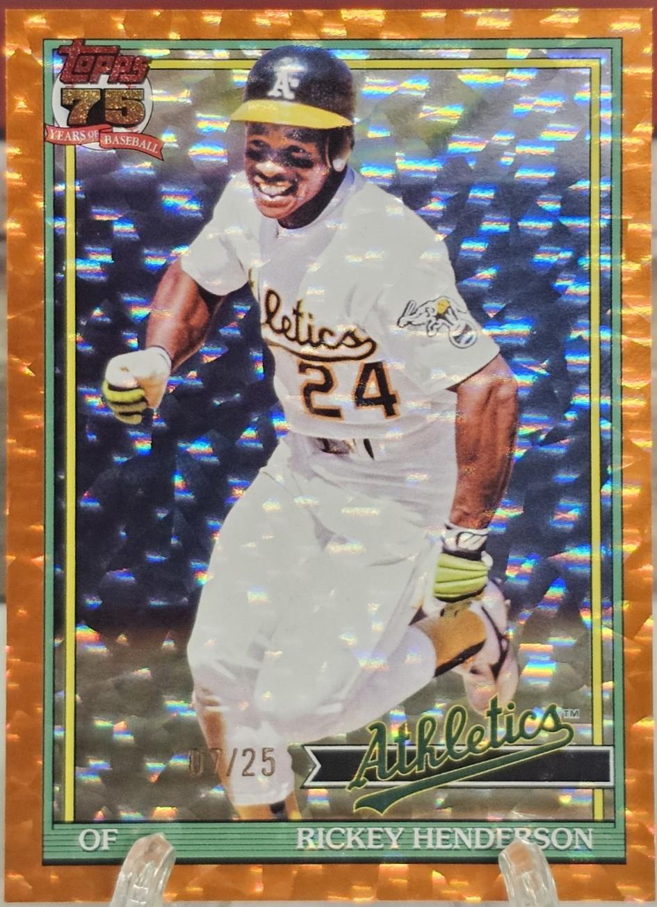 Rickey Henderson [Orange Crackleboard Foil] #T91-52