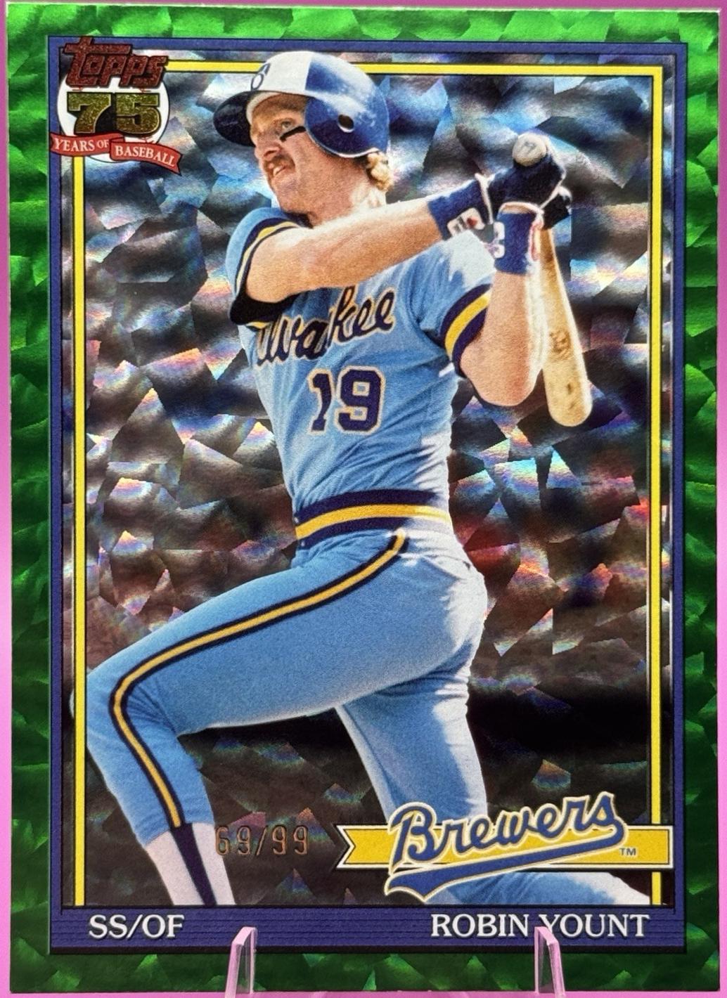 Robin Yount [Green Crackleboard Foil] #T91-32