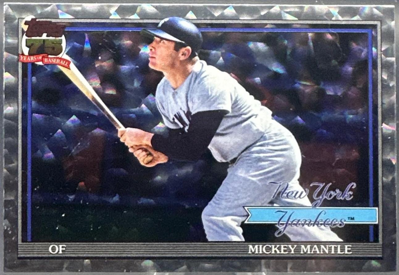 Mickey Mantle [Silver Crackle Foil] #T91-48