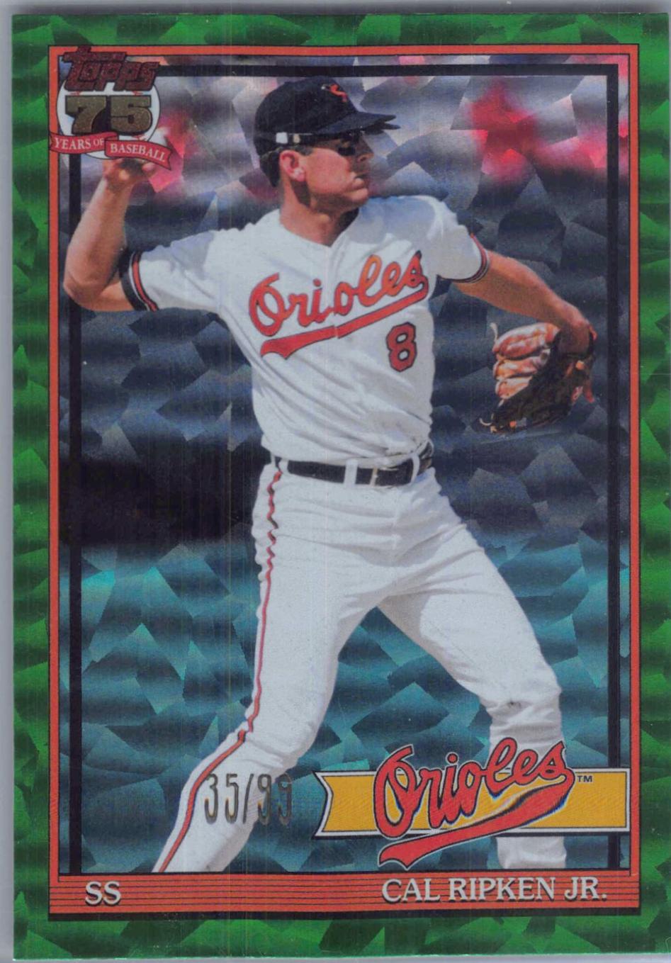 Cal Ripken Jr. [Green Crackleboard Foil] #T91-87