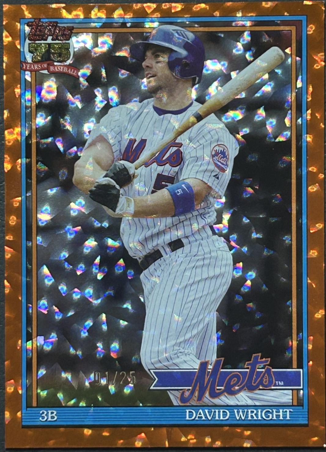 David Wright [Orange Crackleboard Foil] #T91-66