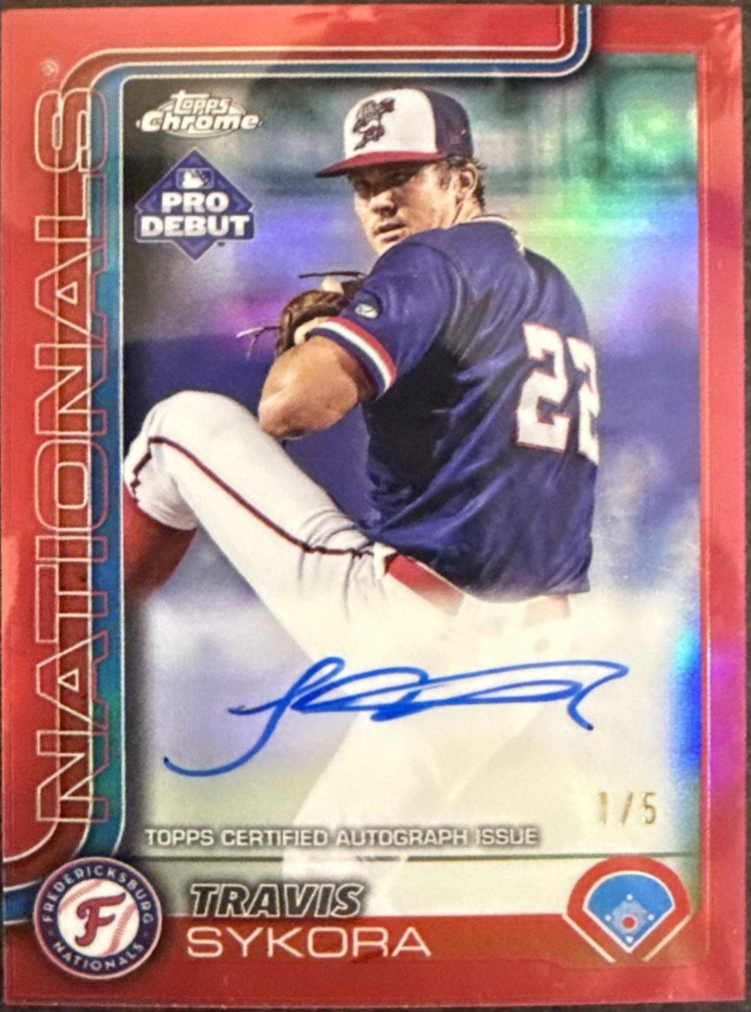 Travis Sykora [Red Refractor Autograph] #PDC-8