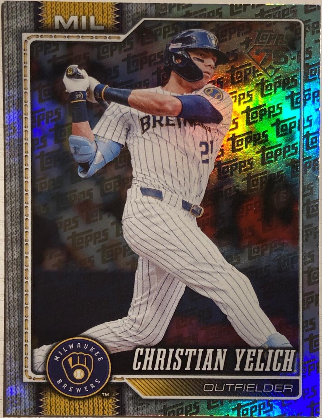 Christian Yelich [Topps Foil Pattern] #154