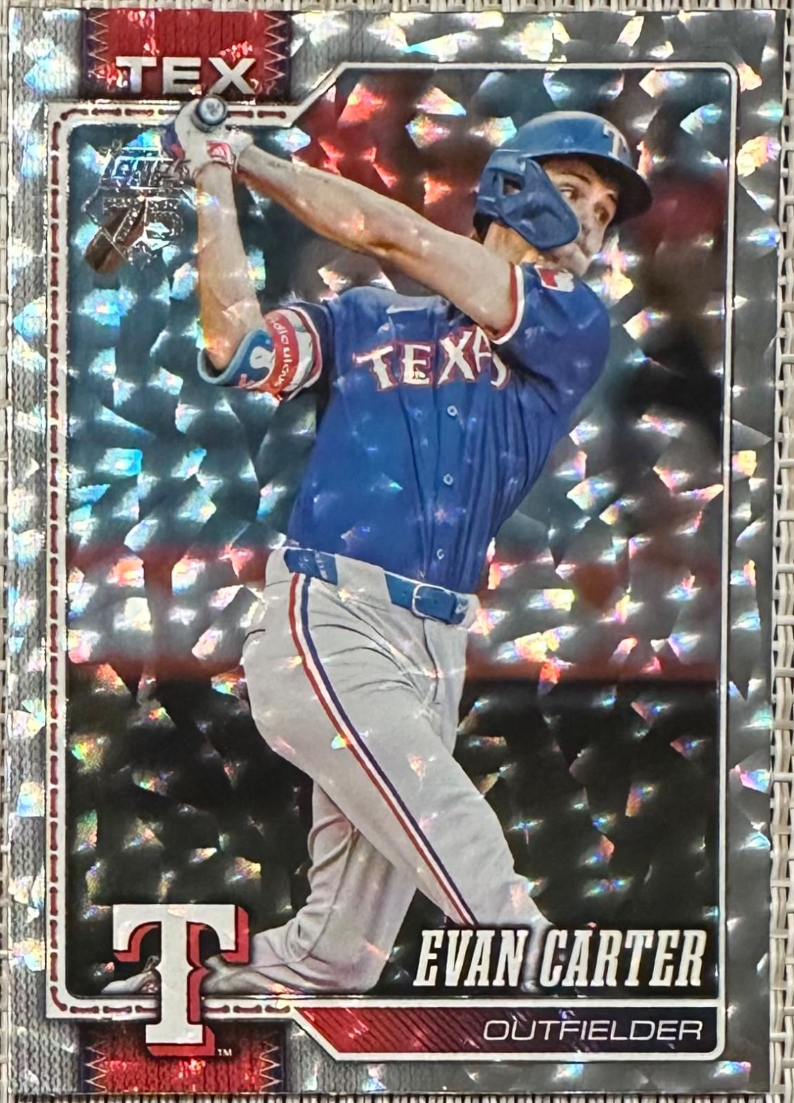 Evan Carter [Silver Crackleboard] #110