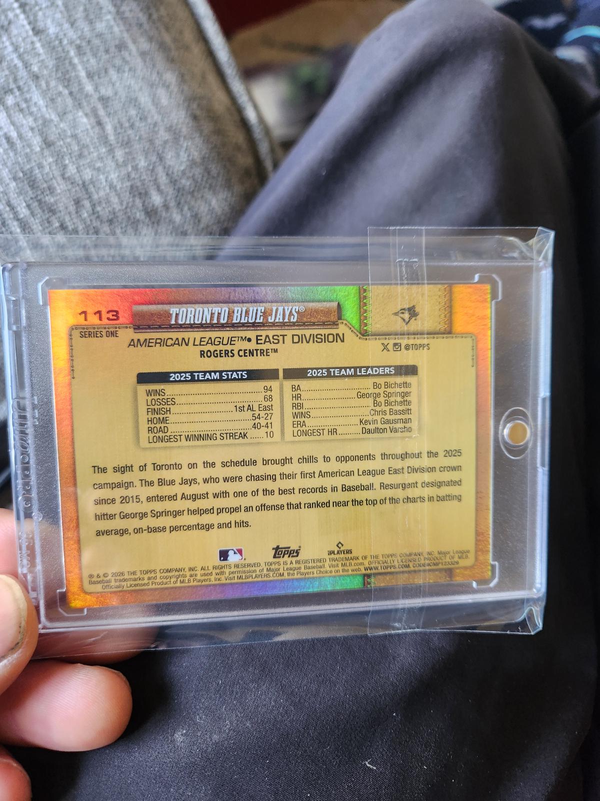 Toronto Blue Jays [Golden Mirror Variation] #113