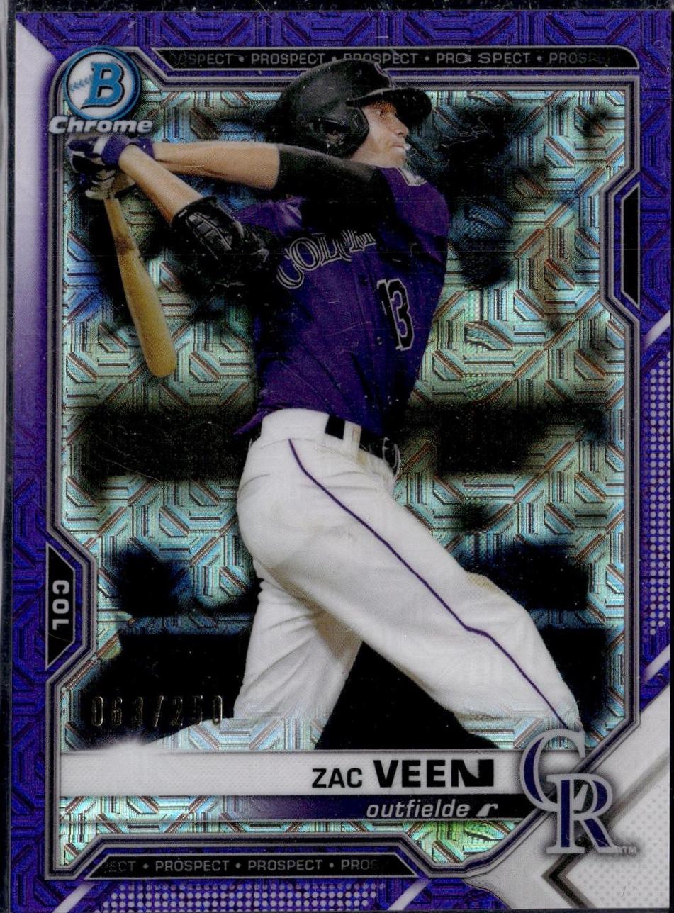 Zac Veen [Purple Refractor Mega Box Mojo] #BCP-3