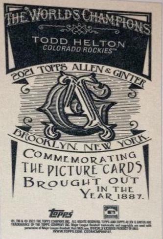Todd Helton [Mini No Number]