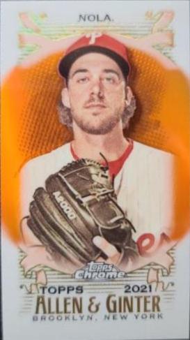 Aaron Nola [Mini Orange Refractor] #215